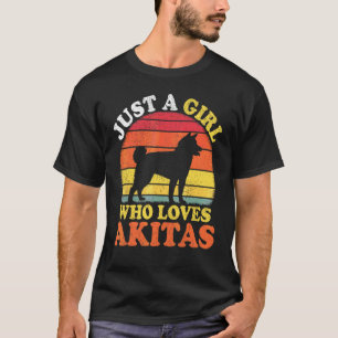 Akita Hund   Vintage Nur Ein Mädchen Das Akitas Li T-Shirt