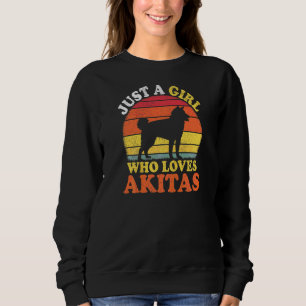 Akita-Hund Vintage Nur Ein Mädchen Das Akitas Lieb Sweatshirt