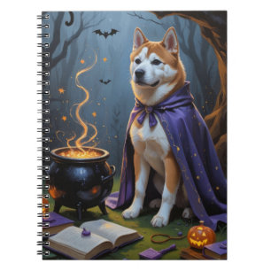 Akita-Hund - Whimsical Halloween-Malerei Notizblock