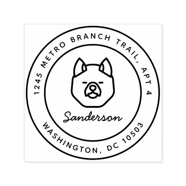 Akita Hunde Rücksendeadresse Briefmarke Selbstfarb Permastempel (Design)
