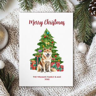 Akita-Hundefamilien-Weihnachten Feiertagskarte