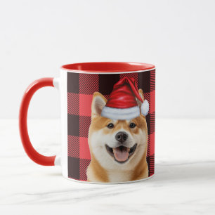 Akita-Hundefreund-Feiertag Buffalo Plaid Weihnacht Tasse