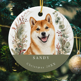 Akita-Hunderasse Wasserfarben Weihnachten Keramik Ornament