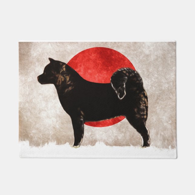 Akita-Hundetür-Fußmatte Fußmatte (Vorderseite)