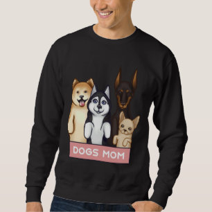 Akita Husky Doberman und Chihuahua stehen auf ihre Sweatshirt