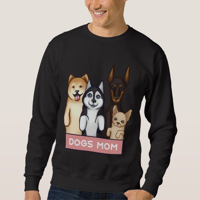 Akita Husky Doberman und Chihuahua stehen auf ihre Sweatshirt (Vorderseite)