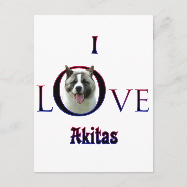 Akita I Liebe Postkarte (Vorderseite)