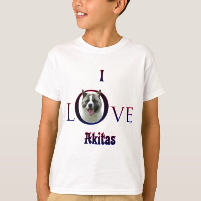 Akita I Liebe T-Shirt (Vorderseite)