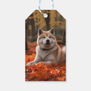 Akita im Herbst Leaves Fall Inspiriert Geschenkanhänger