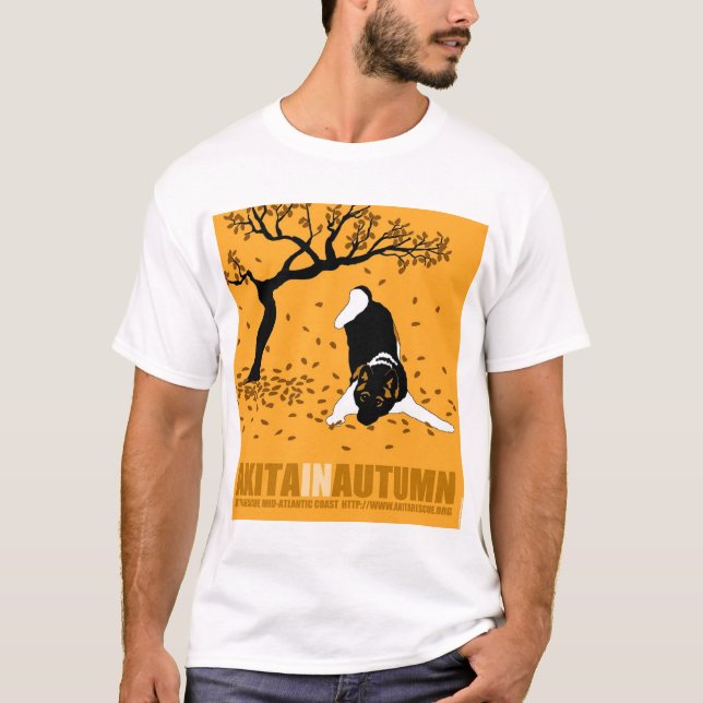 Akita im Herbst T-Shirt (Vorderseite)