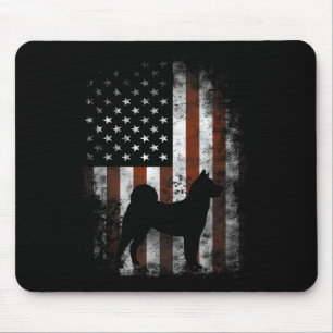 Akita Inu American Flag Patriotic 4. Juli Mousepad