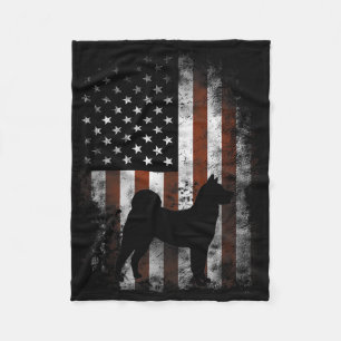Akita Inu Amerikanische Flagge Patriotisch 4. Juli Fleecedecke
