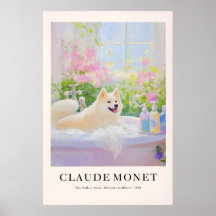 Akita Inu Badezimmer-Kunstposter im Stil von Monet