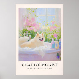 Akita Inu Bathroom Art Print Monet Style Dog Lover Poster