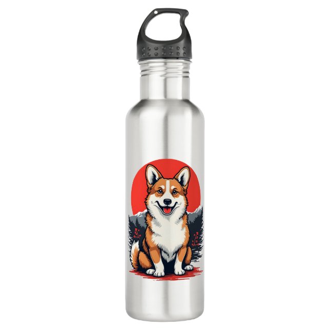 Akita Inu Dog Edelstahlflasche (Vorderseite)