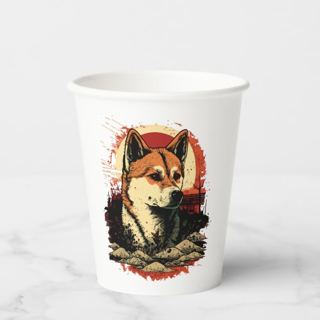 Akita Inu Dog Pappbecher (Vorderseite)
