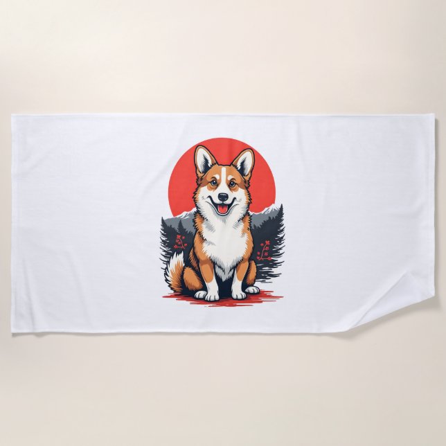 Akita Inu Dog Strandtuch (Vorderseite)