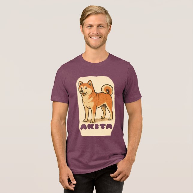 AKITA INU DOG T-Shirt Tri-Blend Shirt (Vorderseite voll)