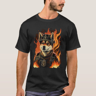 Akita Inu Fireman auf Firefighter Akita Inu T-Shirt