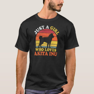 Akita Inu Hund Vintag nur ein Mädchen, die Akita L T-Shirt