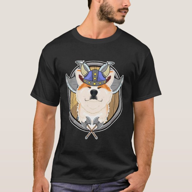 Akita Inu I Valhalla I Viking T-Shirt (Vorderseite)