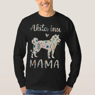Akita Inu Mama Blumen Hundemutter Liebe T-Shirt