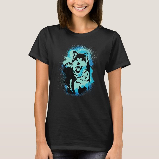 Akita Inu Paint Blue Design Dog Mom Dad Premium T-Shirt (Vorderseite)