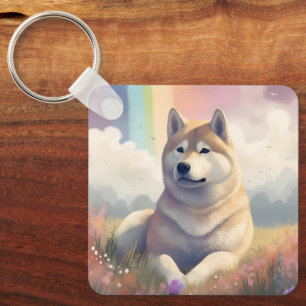 Akita Inu Rainbow Bridge Memorial Custom Schlüsselanhänger