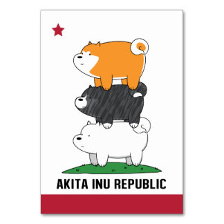 Akita Inu Republik Tischnummer