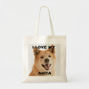 Akita_Inu  rote Liebe mit Bild Tragetasche