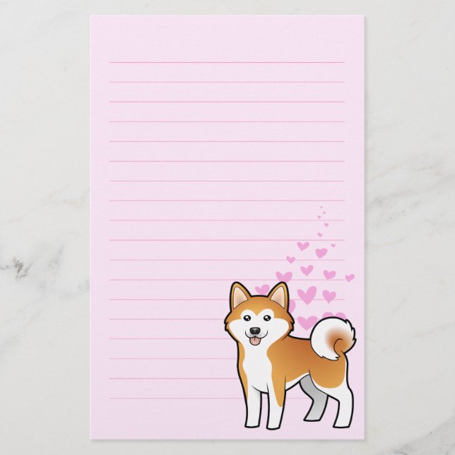 Akita Inu/Shiba Inu Liebe Briefpapier (Vorderseite)