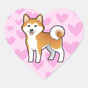 Akita Inu / Shiba Inu Liebe Herz-Aufkleber