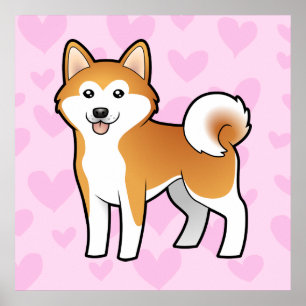 Akita Inu / Shiba Inu Liebe Poster