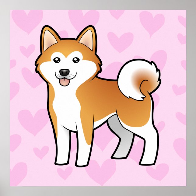 Akita Inu / Shiba Inu Liebe Poster (Vorne)