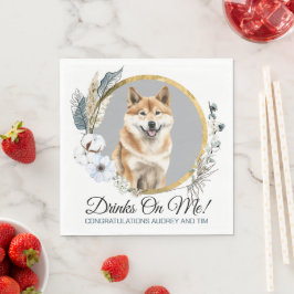 Akita Inu Wedding Napkins mit Hunden Foto Serviette
