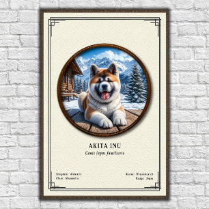 Akita Inu Zoologie-Serie Poster