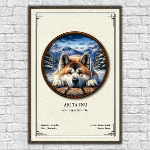 Akita Inu Zoologie-Serie Poster