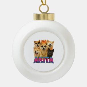 Akita keramik Kugel-Ornament