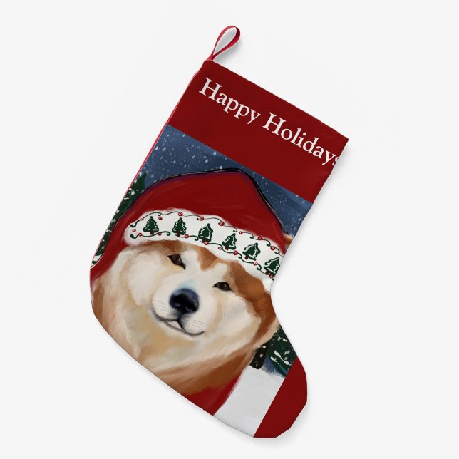 AKITA KLEINER WEIHNACHTSSTRUMPF (Vorderansicht (hängend))