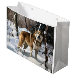 Akita Lass es schneien Weihnachten Große Geschenktüte