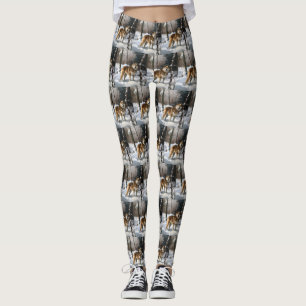 Akita Lass es schneien Weihnachten Leggings