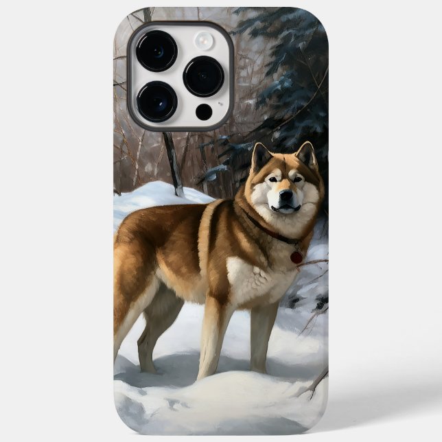 Akita Let It Schnee Weihnachten Case-Mate iPhone Hülle (Rückseite)