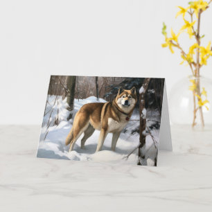 Akita Let It Schnee Weihnachten Karte