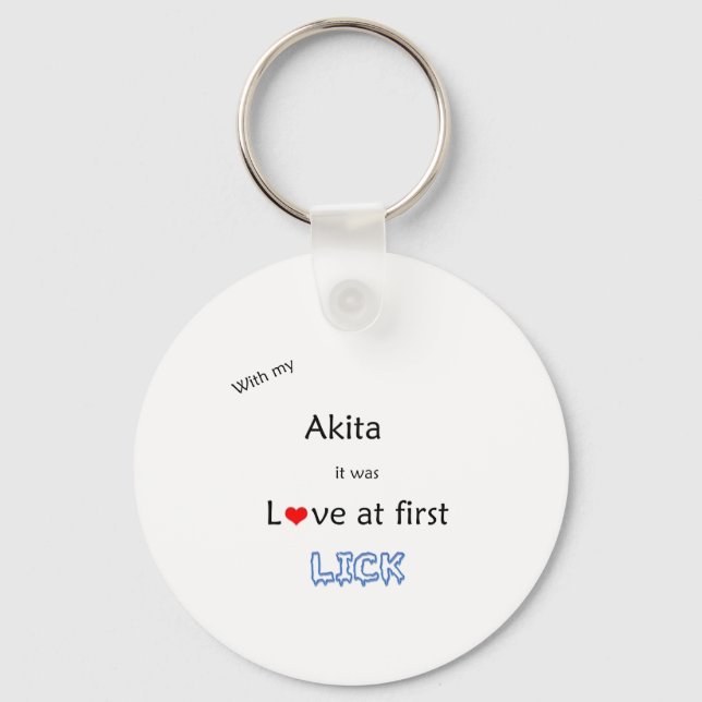 Akita Lick Design Schlüsselanhänger (Vorderseite)