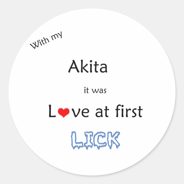 Akita Liebe auf dem First Lick Sticker (Vorderseite)