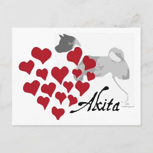 Akita Liebe Postcard Postkarte (Vorderseite)