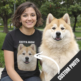Akita Mama Custom Dog Foto Geschenk für Hunde Mama T-Shirt