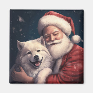 Akita mit Santa Claus Festives Weihnachten Magnet