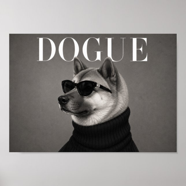 Akita Mode Hund Kunst Druck Poster (Vorne)