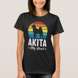 Akita My Heart Retro Vintag American Akita Inu T-Shirt